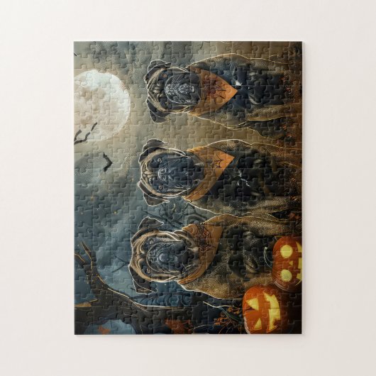 Bullmastiff Halloween Spooky Puzzle (Vertikal)