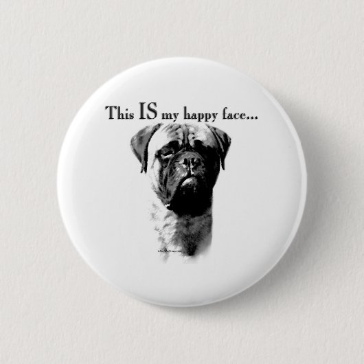 Bullmastiff Happy Face - Button (Vorderseite)