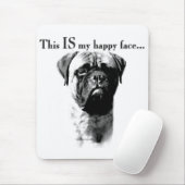 Bullmastiff Happy Face Mousepad (Mit Mouse)