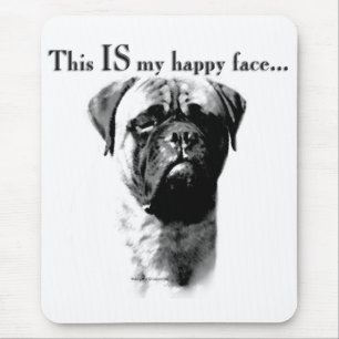 Bullmastiff Happy Face Mousepad