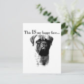 Bullmastiff Happy Face Postkarte (Stehend Vorderseite)