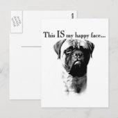 Bullmastiff Happy Face Postkarte (Vorne/Hinten)