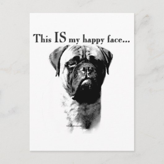 Bullmastiff Happy Face Postkarte (Vorderseite)