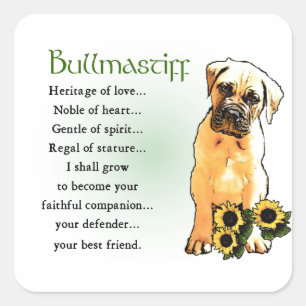 Bullmastiff Heritage of Liebe Geschenke Quadratischer Aufkleber
