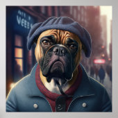 Bullmastiff Hipster Doster Poster (Vorne)