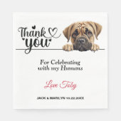 Bullmastiff Hochzeit Empfang Serviette (Vorderseite)