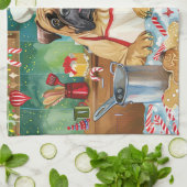 Bullmastiff Holiday Baking: Festliche Weihnachten Geschirrtuch (Gefaltet)