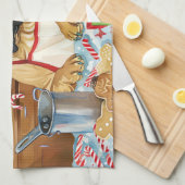 Bullmastiff Holiday Baking: Festliche Weihnachten Geschirrtuch (Viertel Falte)