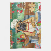 Bullmastiff Holiday Baking: Festliche Weihnachten Geschirrtuch (Vertikal)