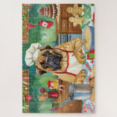 Bullmastiff Holiday Baking: Festliche Weihnachten Puzzle (Vertikal)
