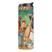 Bullmastiff Holiday Baking: Festliche Weihnachten Thermosbecher (Nach links gedreht)