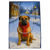 Bullmastiff Holiday Card Mittlere Geschenktüte (Rückseite)