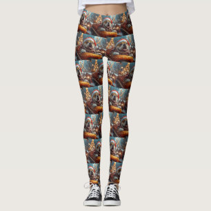 Bullmastiff-Hund Achterbahn Weihnachten  Leggings