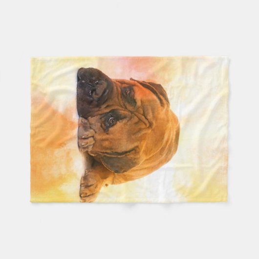 Bullmastiff Hund Fleecedecke (Vorderseite (Horizontal))