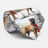 Bullmastiff Hund im Schnee Weihnachten Krawatte (Gerollt)