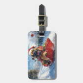 Bullmastiff Hund in Sledge Let it Schnee Weihnacht Gepäckanhänger (Vorderseite vertikal)