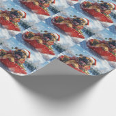 Bullmastiff Hund in Sledge Let it Schnee Weihnacht Geschenkpapier (Ecke)