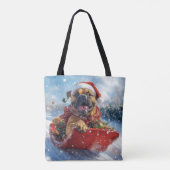 Bullmastiff Hund in Sledge Let it Schnee Weihnacht Tasche (Rückseite)