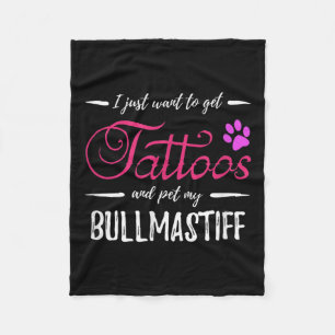 Bullmastiff Hund Lover Tattoo Funny Hund Mama Gesc Fleecedecke
