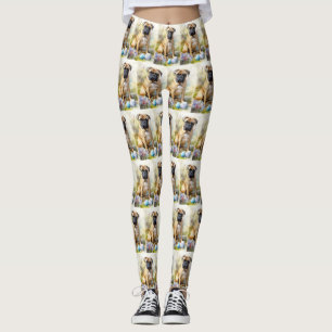Bullmastiff-Hund mit Ostereiern Feiertag  Leggings