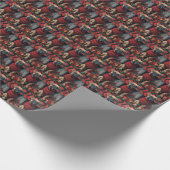 Bullmastiff Hund mit Weihnachtsgeschenken Feuerpla Geschenkpapier (Ecke)