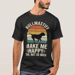 Bullmastiff-Hund Retro-Sonnenuntergang Lustiger Sp T-Shirt