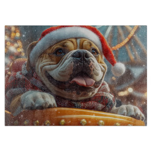 Bullmastiff-Hund-Roller-Coaster-Weihnachten  Schneidebrett