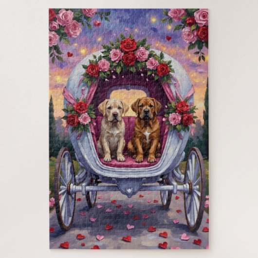 Bullmastiff Hund Valentinstag Puzzle (Vertikal)