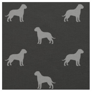 Bullmastiff Hunde Silhouetten Gemustert Stoff