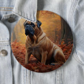 Bullmastiff im Herbst Leaves Fall Inspiriert Button (Beispiel)
