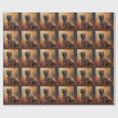 Bullmastiff im Herbst Leaves Fall Inspiriert Geschenkpapier (Flach)
