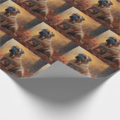 Bullmastiff im Herbst Leaves Fall Inspiriert Geschenkpapier (Ecke)