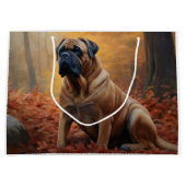 Bullmastiff im Herbst Leaves Fall Inspiriert Große Geschenktüte (Vorderseite)