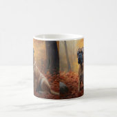 Bullmastiff im Herbst Leaves Fall Inspiriert Kaffeetasse (Mittel)
