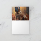 Bullmastiff im Herbst Leaves Fall Inspiriert Karte (Innenseite)