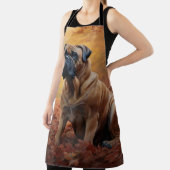 Bullmastiff im Herbst Leaves Fall Inspiriert Schürze (InSitu)