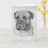 Bullmastiff Karte (Gelbe Blume)