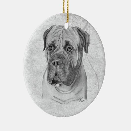 Bullmastiff Keramik Ornament (Rechts)