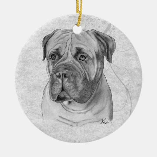 Bullmastiff Keramik Ornament (Vorne)