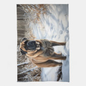 Bullmastiff Let It Schnee Weihnachten Geschirrtuch (Vertikal)