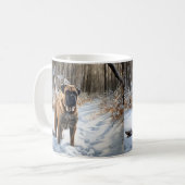 Bullmastiff Let It Schnee Weihnachten Kaffeetasse (Vorderseite Links)