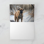Bullmastiff Let It Schnee Weihnachten Karte (Innenseite)