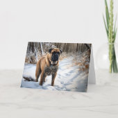 Bullmastiff Let It Schnee Weihnachten Karte (Vorderseite)