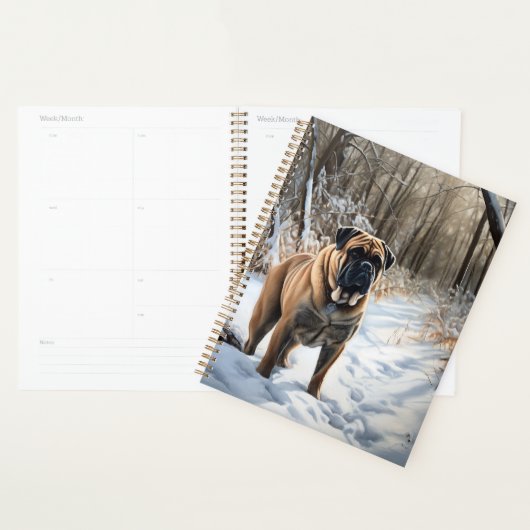 Bullmastiff Let It Schnee Weihnachten Planer (Anzeige)
