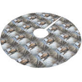 Bullmastiff Let It Schnee Weihnachten Polyester Weihnachtsbaumdecke (Schrägansicht)