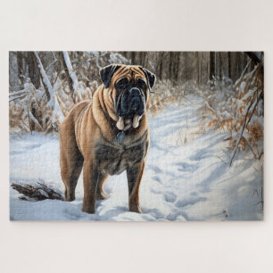 Bullmastiff Let It Schnee Weihnachten Puzzle