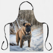 Bullmastiff Let It Schnee Weihnachten Schürze (Vorderseite)