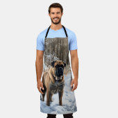 Bullmastiff Let It Schnee Weihnachten Schürze (Getragen)