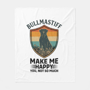 Bullmastiff Mach mich glücklich Hund Schild Retro- Fleecedecke