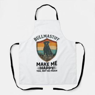 Bullmastiff Mach mich glücklich Hund Schild Retro- Schürze